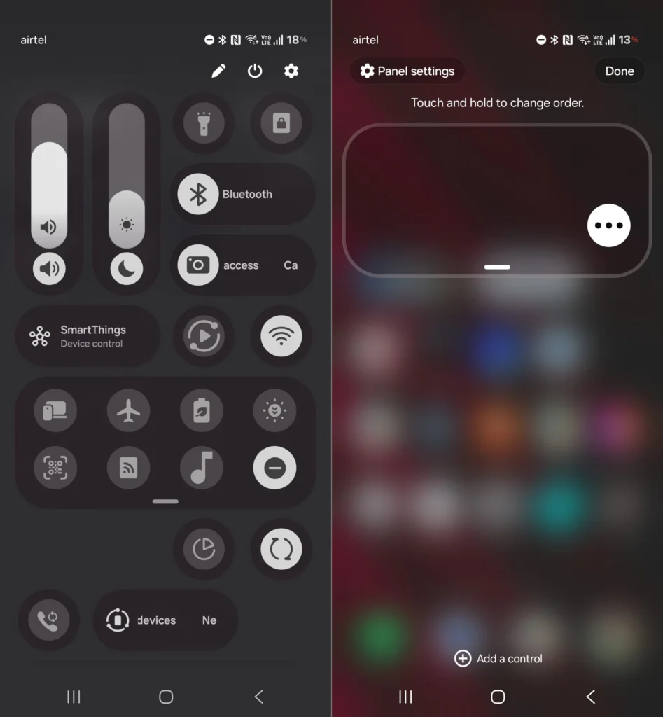 One UI 8.5 customisable  Quick panel