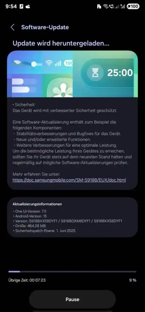 Galaxy S23 June update Europe