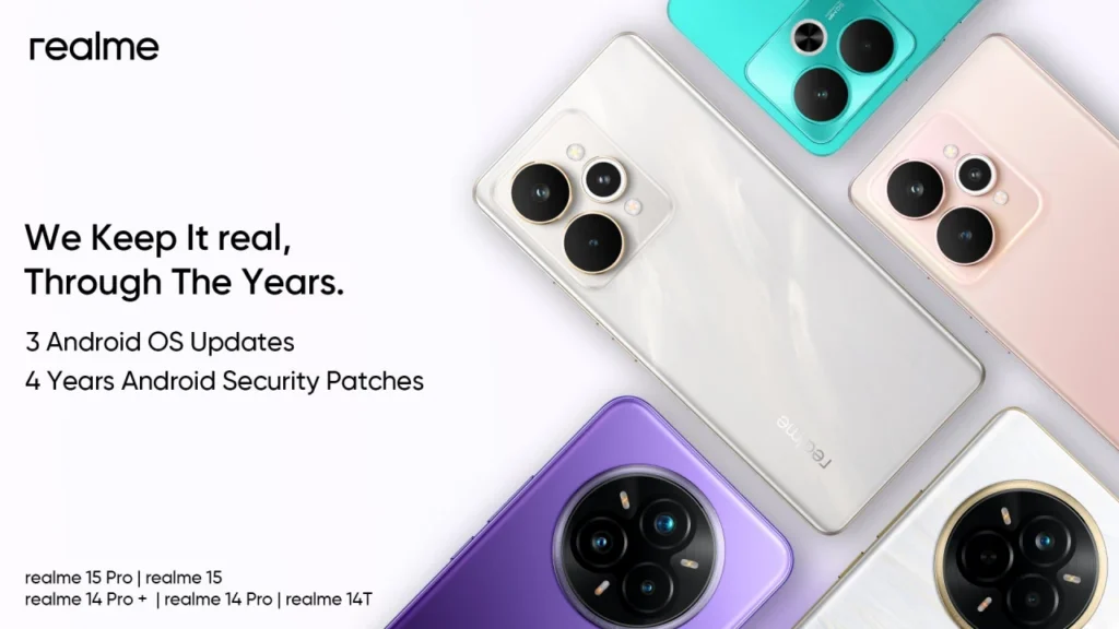 Realme 14 and 15 series software update policy