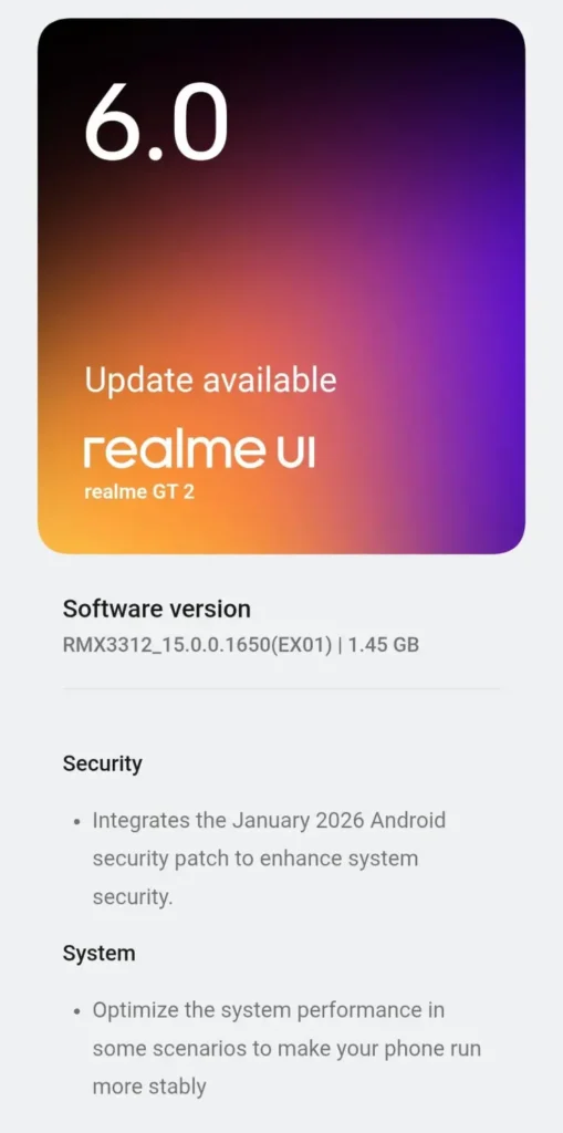 Realme GT2 March security update
