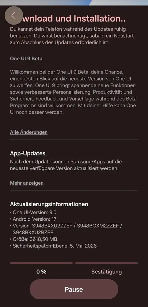 One UI 9 Beta 1 Europe screenshot